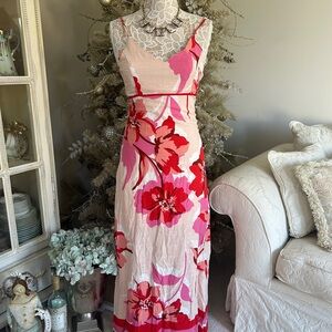 NWOT Floral Pink Maxi Dress